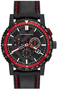 Burberry Black Dial Stainless Steel Leather Chrono Quartz Men's Watch BU9803