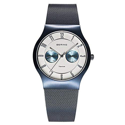 BERING Time 11939-394 Mens Titanium Collection Watch with Mesh Band and scratch resistant sapphire crystal. Designed in Denmark.