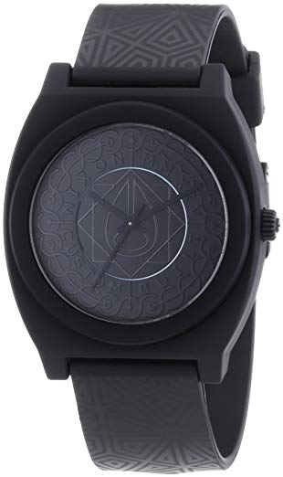 Nixon A1191617 Men's The Time Teller P Black Shadow Dial Black Polyurethane Strap Watch