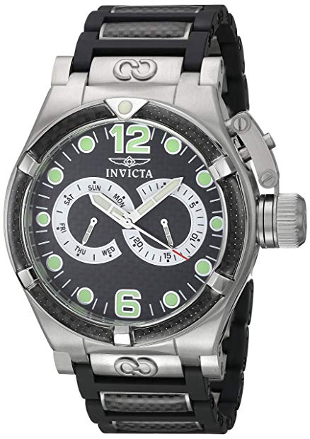 Invicta Men's 'Corduba' Swiss Quartz Stainless Steel and Polyurethane Casual Watch, Color Black (Model: 0386)