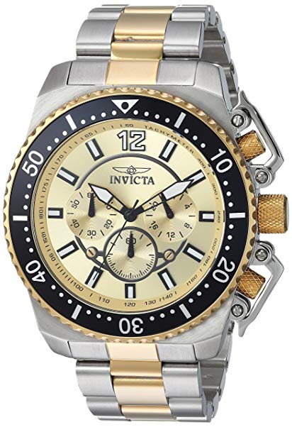 Invicta Men's 'Pro Diver' Quartz Stainless Steel Casual Watch, Color:Two Tone (Model: 21955)