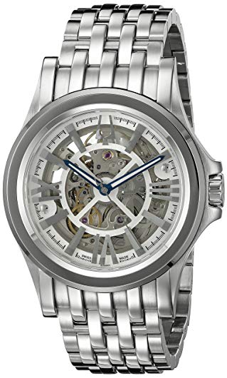 Bulova Men's 'Kirkwood' Swiss Automatic Stainless Steel Casual Watch, Color:Silver-Toned (Model: 63A001)