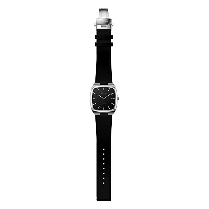 BERING Time 13538-402 Mens Automatic Collection Watch with Calfskin Band and scratch resistant sapphire crystal. Designed in Denmark.