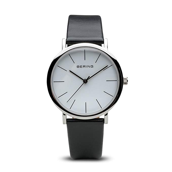 BERING Time 13436-404 Classic Collection Watch with Calfskin Band and scratch resistant sapphire crystal. Designed in Denmark.