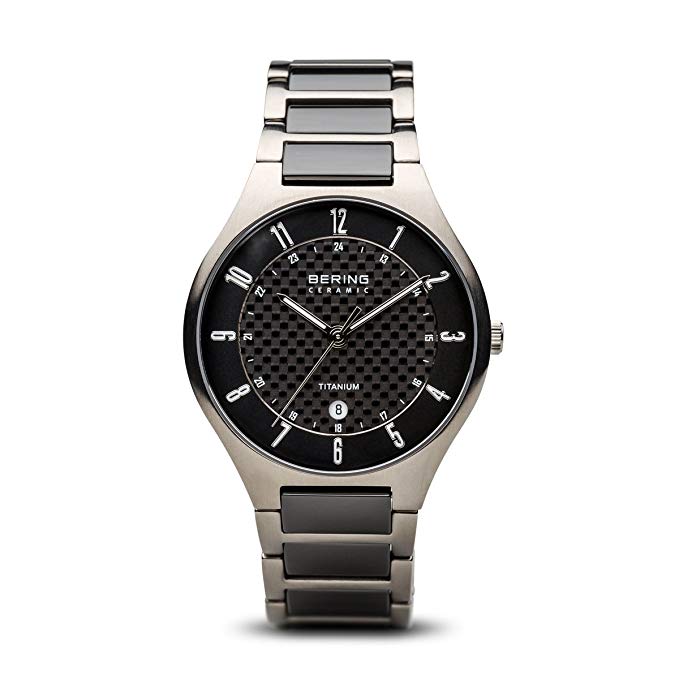 BERING Time 11739-702 Mens Titanium Collection Watch with Titanium Band and scratch resistant sapphire crystal. Designed in Denmark.
