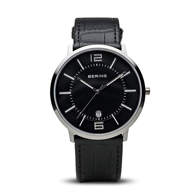 BERING Time 11139-409 Classic Collection Watch with Calfskin Band and scratch resistant sapphire crystal. Designed in Denmark.