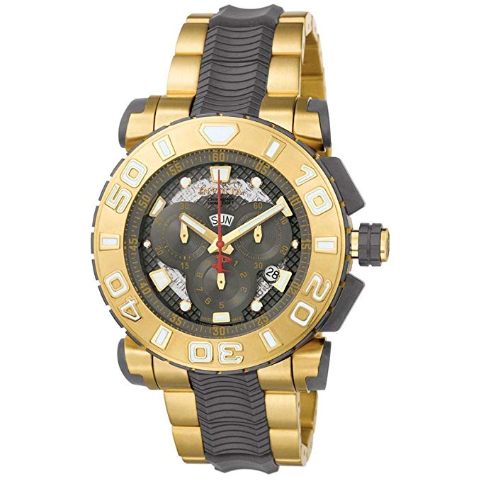 Invicta Men's 6312 Reserve Collection Chronograph 18k Gold-Plated and Gray Polyurethane Watch