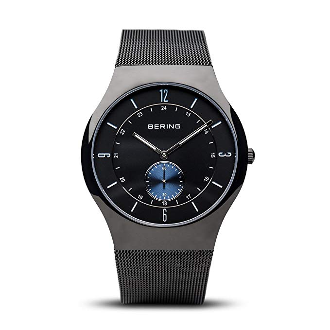 BERING Time 11940-228 Mens Classic Collection Watch with Mesh Band and scratch resistant sapphire crystal. Designed in Denmark.
