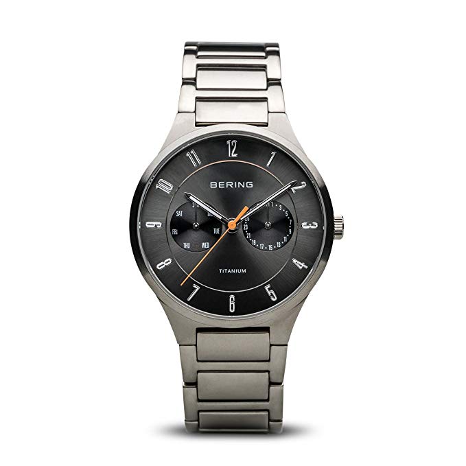 BERING Time 11539-779 Mens Titanium Collection Watch with Titanium Band and scratch resistant sapphire crystal. Designed in Denmark.