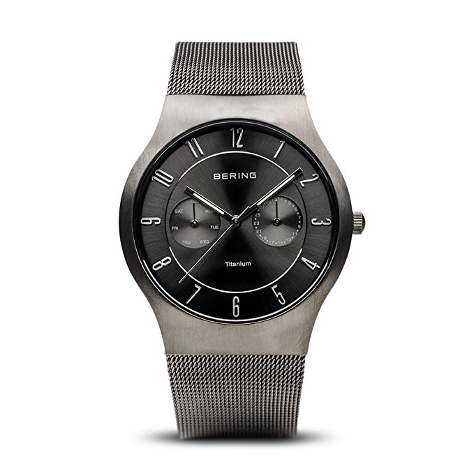 BERING Time 11939-077 Mens Classic Collection Watch with Mesh Band and scratch resistant sapphire crystal. Designed in Denmark.