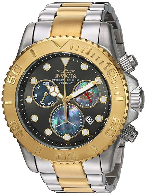 Invicta Men's 'Pro Diver' Swiss Quartz Stainless Steel Casual Watch, Color:Two Tone (Model: 20347)
