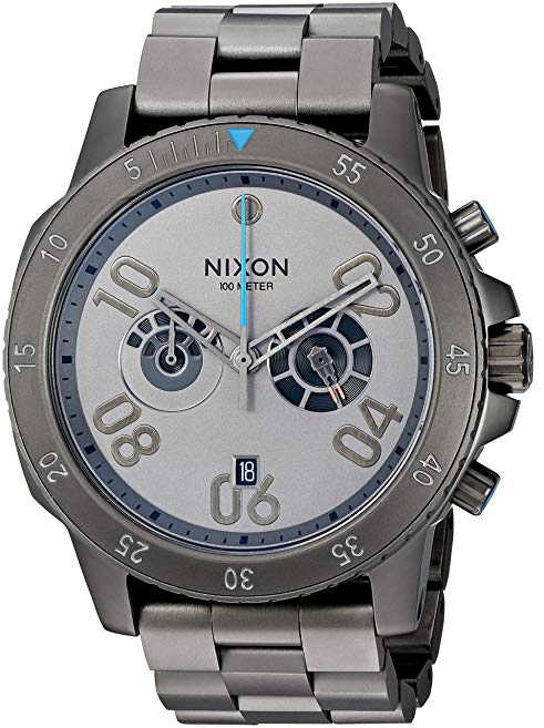 Nixon Men's 'Ranger Chrono SW, Millenium Falcon Gunmetal' Quartz Stainless Steel Casual Watch, Color:Silver-Toned (Model: A549SW-2385-00)