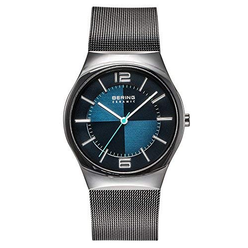 BERING Time 32039-227 Men Ceramic Collection Watch with Stainless-Steel Strap and scratch resistent sapphire crystal. Designed in Denmark