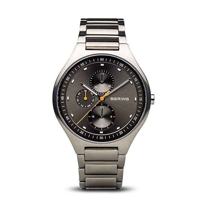 BERING Time 11741-702 Mens Titanium Collection Watch with Titanium Band and Scratch Resistant Sapphire Crystal. Designed in Denmark.