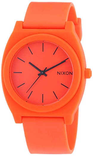 Nixon A1191156 time teller p neon orange dial rubber strap unisex watch NEW