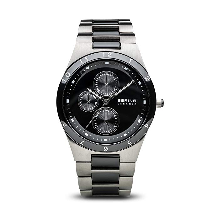BERING Time 32339-742 Mens Ceramic Collection Watch with Stainless steel Band and scratch resistant sapphire crystal. Designed in Denmark.