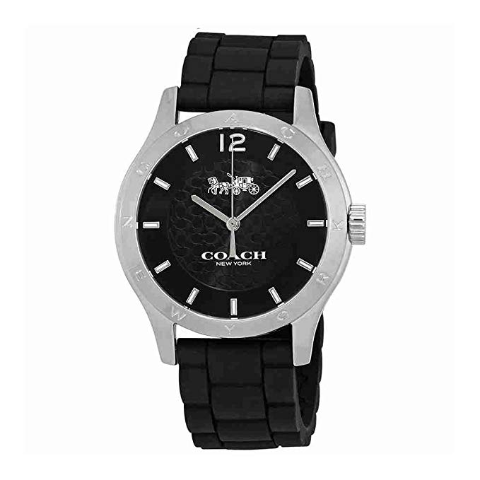 coach Women's Maddy Stainless Steel 40Mm Rubber Strap Watch Black