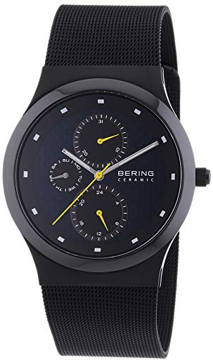 BERING Time 32139-228 Men Ceramic Collection Watch with Stainless-Steel Strap and scratch resistent sapphire crystal. Designed in Denmark