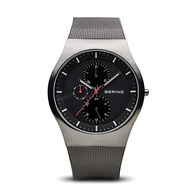 BERING Time 11942-372 Mens Classic Collection Watch with Mesh Band and scratch resistant sapphire crystal. Designed in Denmark.