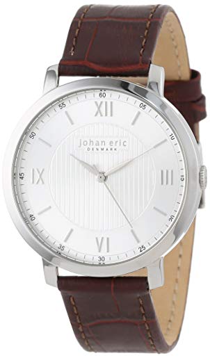 Johan Eric Men's JE1700-04-001 Koge Round Stainless Steel Brown Genuine Leather Watch