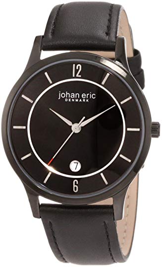Johan Eric Men's JE2003-13-007 Hobro Black Dial Leather Watch
