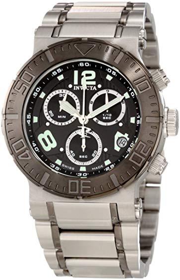 Invicta Men's 1854 Reserve Chronograph Black Dial Stainless Steel Watch