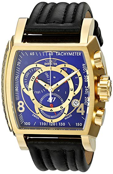 Invicta Men's 20243 S1 Rally 18k Gold Ion-Plated Watch with Leather Band