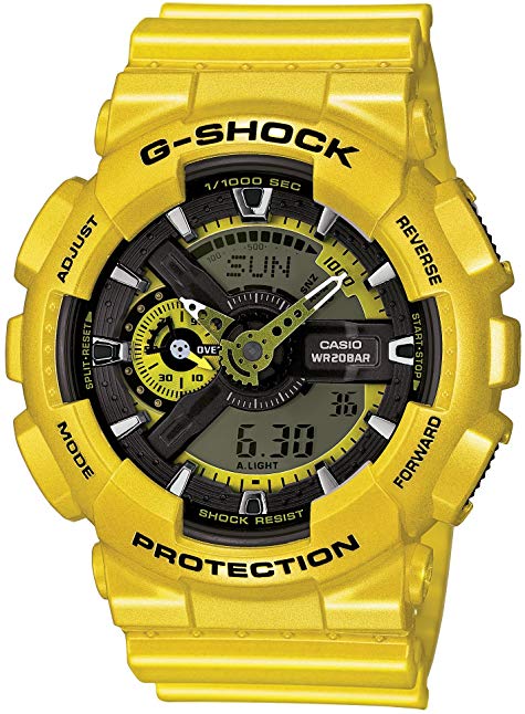 Casio G-Shock Yellow Analog Digital Dial Resin Quartz Men's Watch GA110NM-9A