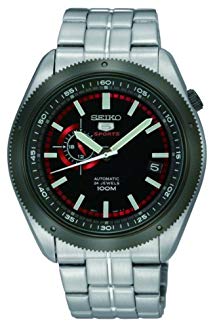 Seiko 5 Black Dial Stainless Steel Automatic Mens Watch SSA069