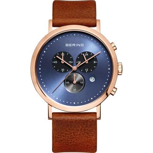BERING Time 10540-467 Men's Classic Collection Watch with Leather Band and scratch resistant sapphire crystal. Designed in Denmark.
