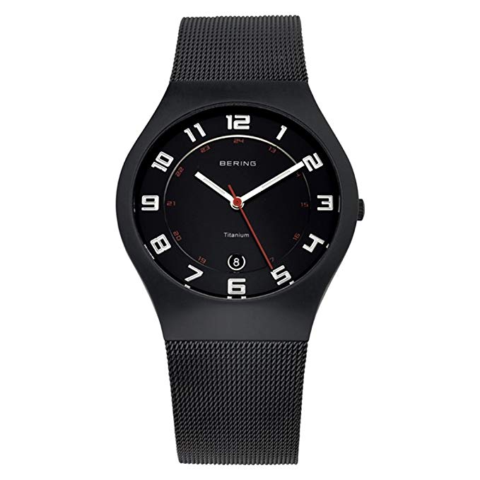BERING Time 11937-222 Mens Titanium Collection Watch with Mesh Band and scratch resistant sapphire crystal. Designed in Denmark.