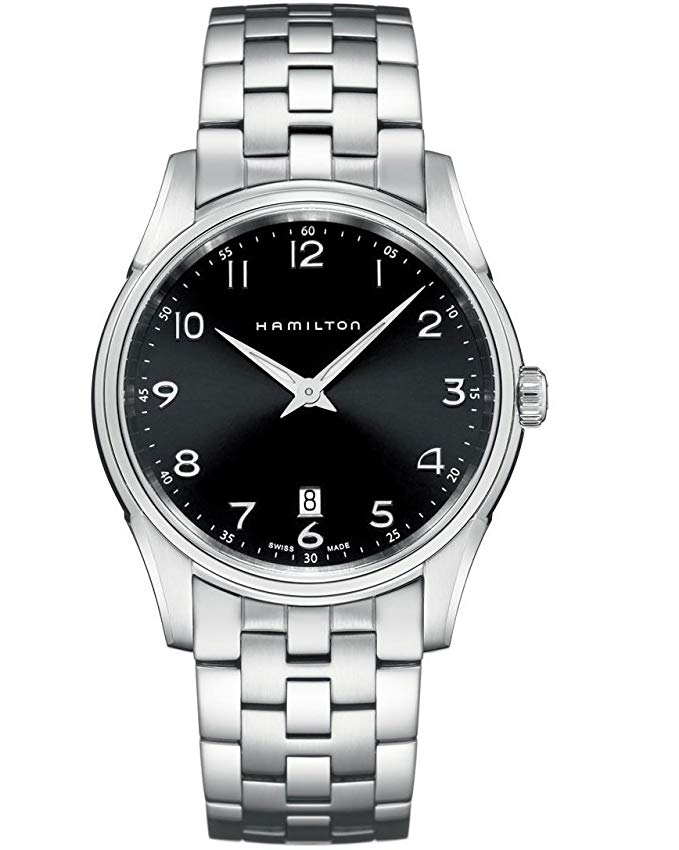 Hamilton Men's H38511133 Jazzmaster Slim Black Dial Watch