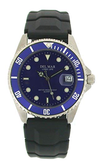 Stainless Dive Watch with Blue Face