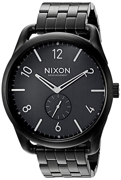 Nixon Men's A951001 C45 SS Analog Display Swiss Quartz Black Watch