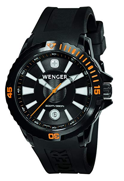 Wenger Men's 78275 GST Diver Black Rubber Strap Watch