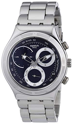 Swatch Men's Irony YCS547G Silver Stainless-Steel Quartz Watch with Blue Dial