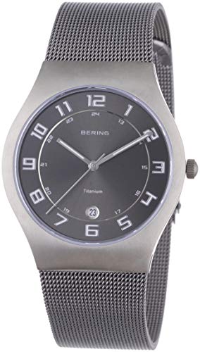 BERING Time 11937-077 Mens Titanium Collection Watch with Mesh Band and scratch resistant sapphire crystal. Designed in Denmark.