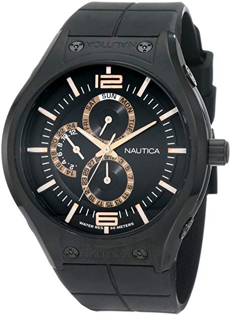 Nautica Men's N21009G NMC 200 Multifunction Black Ion-Plated Watch
