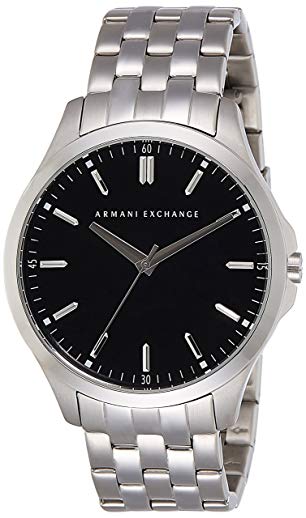 A|X Armani Exchange Stainless Steel Watch with Black Dial