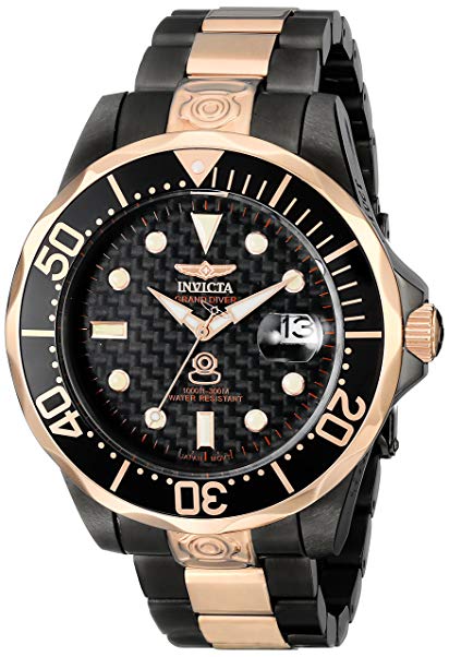 Invicta Men's 10643 Pro Diver Automatic Black Carbon Fiber Dial Two Tone Stainless Steel Watch