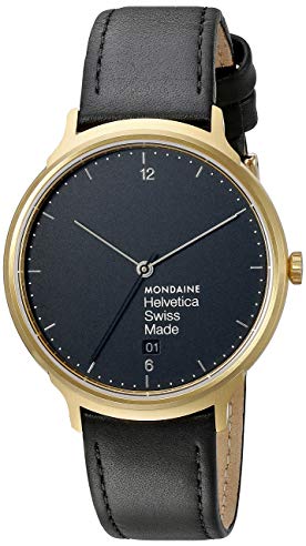 Mondaine Unisex MH1.L2221.LB Helvetica Analog Swiss Quartz Black Watch