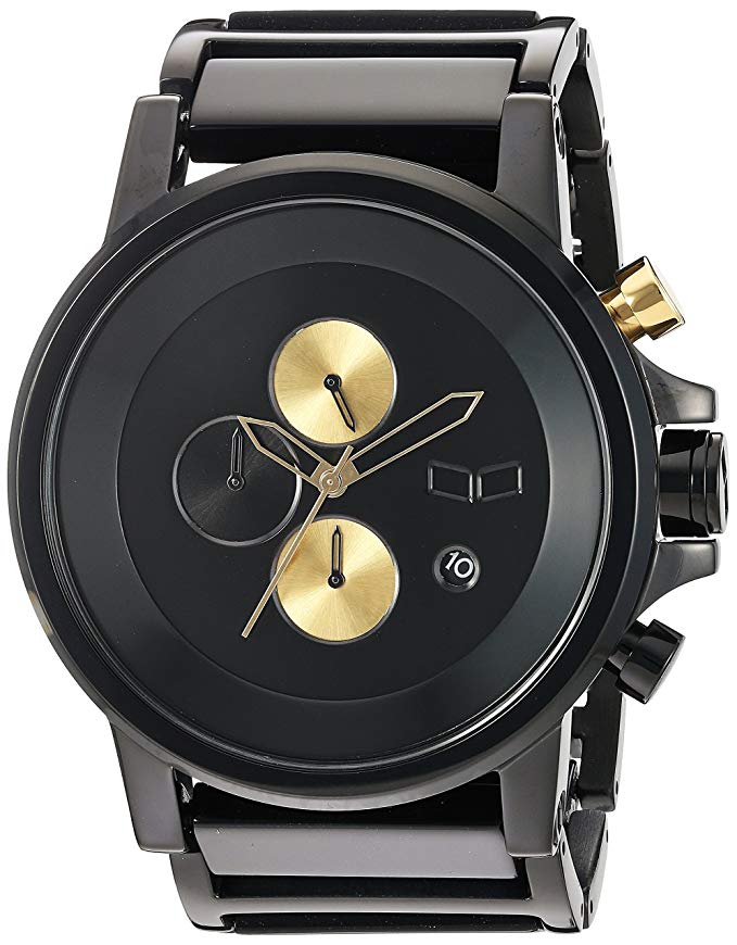 Vestal 'Plexi Acetate' Quartz and Stainless-Steel-Plated Dress Watch, Color:Black (Model: PLA024)