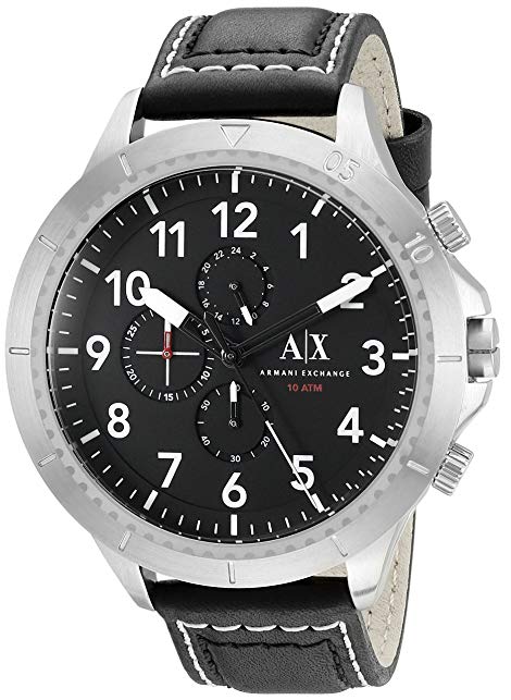 Armani Exchange Men's AX1754 Grey Leather Watch