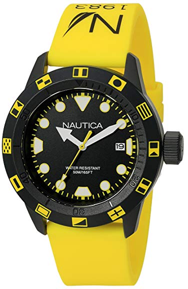 Nautica Unisex NAD10078G NSR 100 FLAG Analog Display Quartz Yellow Watch