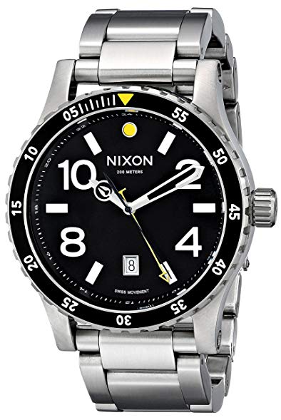 Nixon Men's A277000 Diplomat SS Analog Display Swiss Quartz Silver Watch