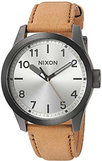 Nixon Men's 'Safari Leather' Quartz Stainless Steel Casual Watch, Color Brown (Model: A9752741)