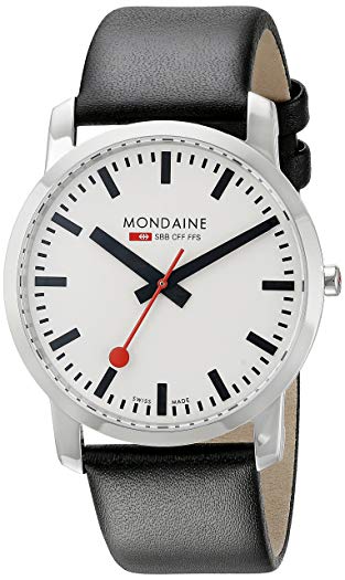 Mondaine Unisex A6383035011SBB Simply Elegant Analog Display Swiss Quartz Black Watch