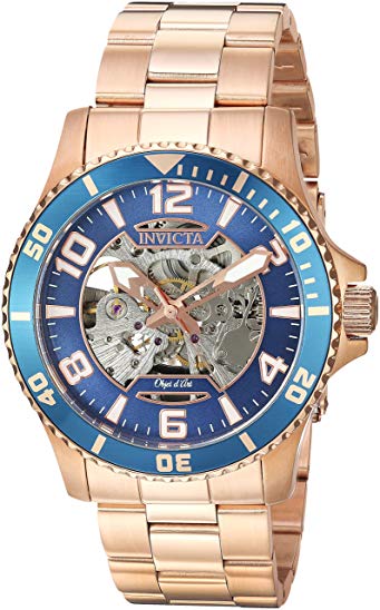 Invicta Men's 'Objet D Art' Automatic Stainless Steel Casual Watch, Color:Rose Gold-Toned (Model: 22605)