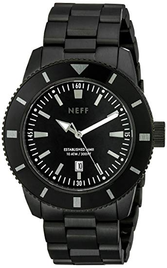 Neff Men's NF0233BLCK Pretender Analog Display Japanese Quartz Silver Watch