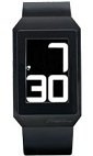 E Ink Digital Hour Black Clock Watch with Black Polyurethane Band